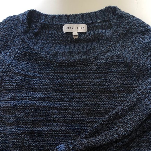 Anthropologie John + Jenn blue marled knit sweater - Picture 2 of 4